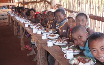 Children eating Mary's Meals in Madagascar