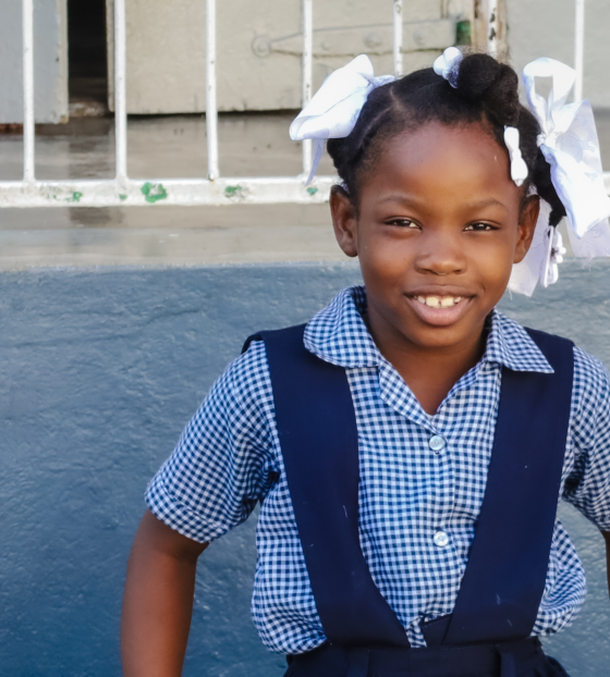 Girl at school in Haiti