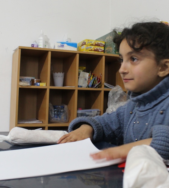 Girl in school in Lebanon