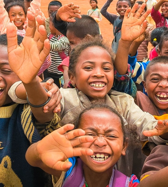 Children eating Mary's Meals in Madagascar