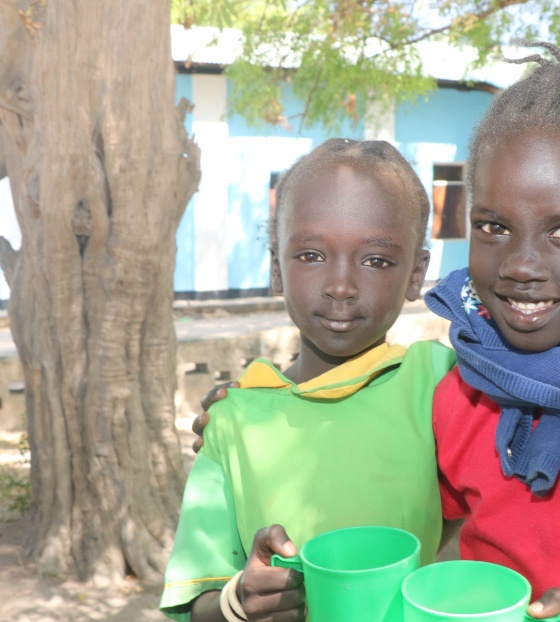 Children eating Mary's Meals in South Sudan