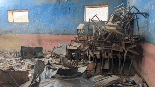 zerstörtes Schulzimmer in Tigray